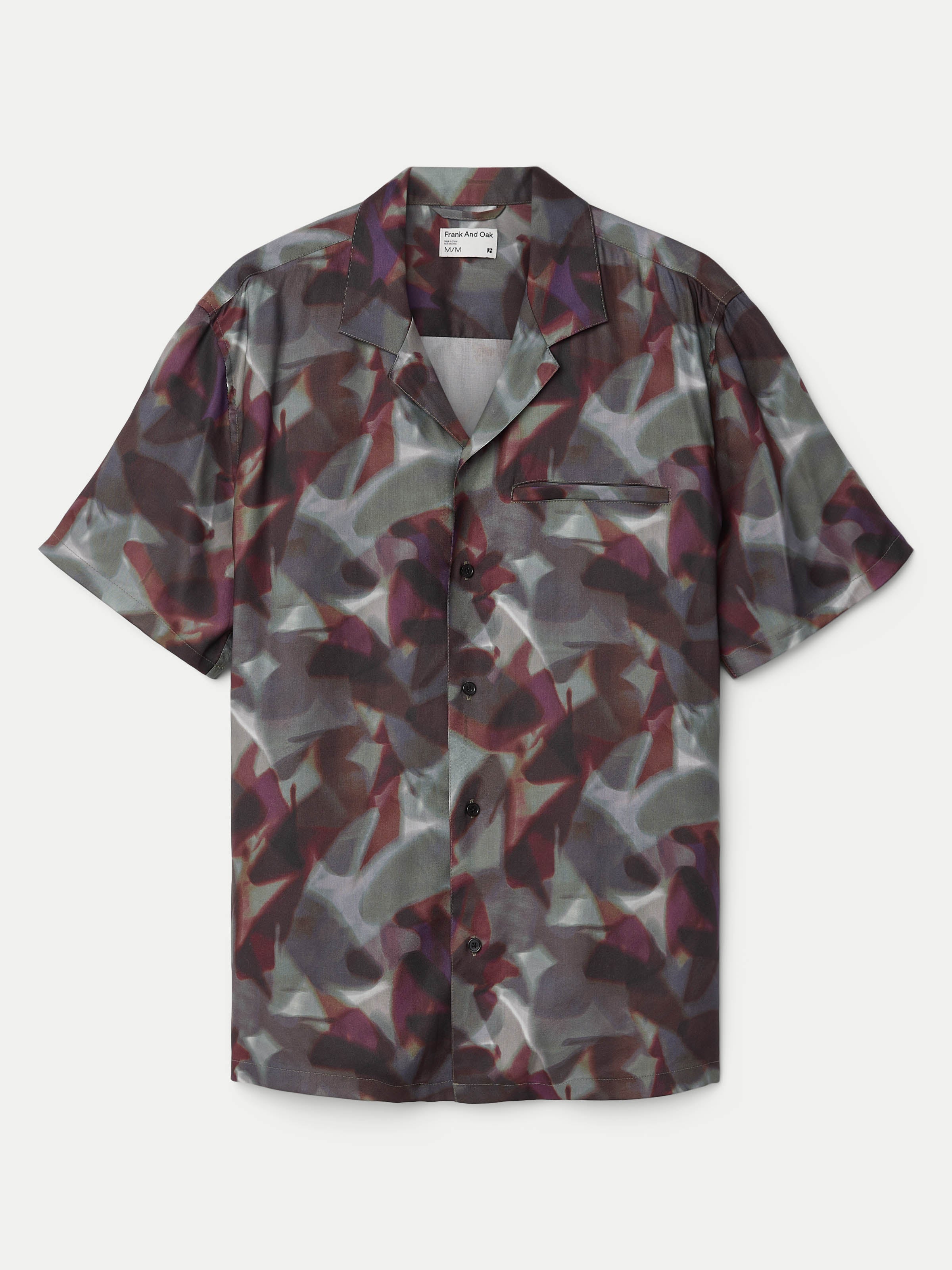 The Abstract Camp Collar Shirt in Dark Grey