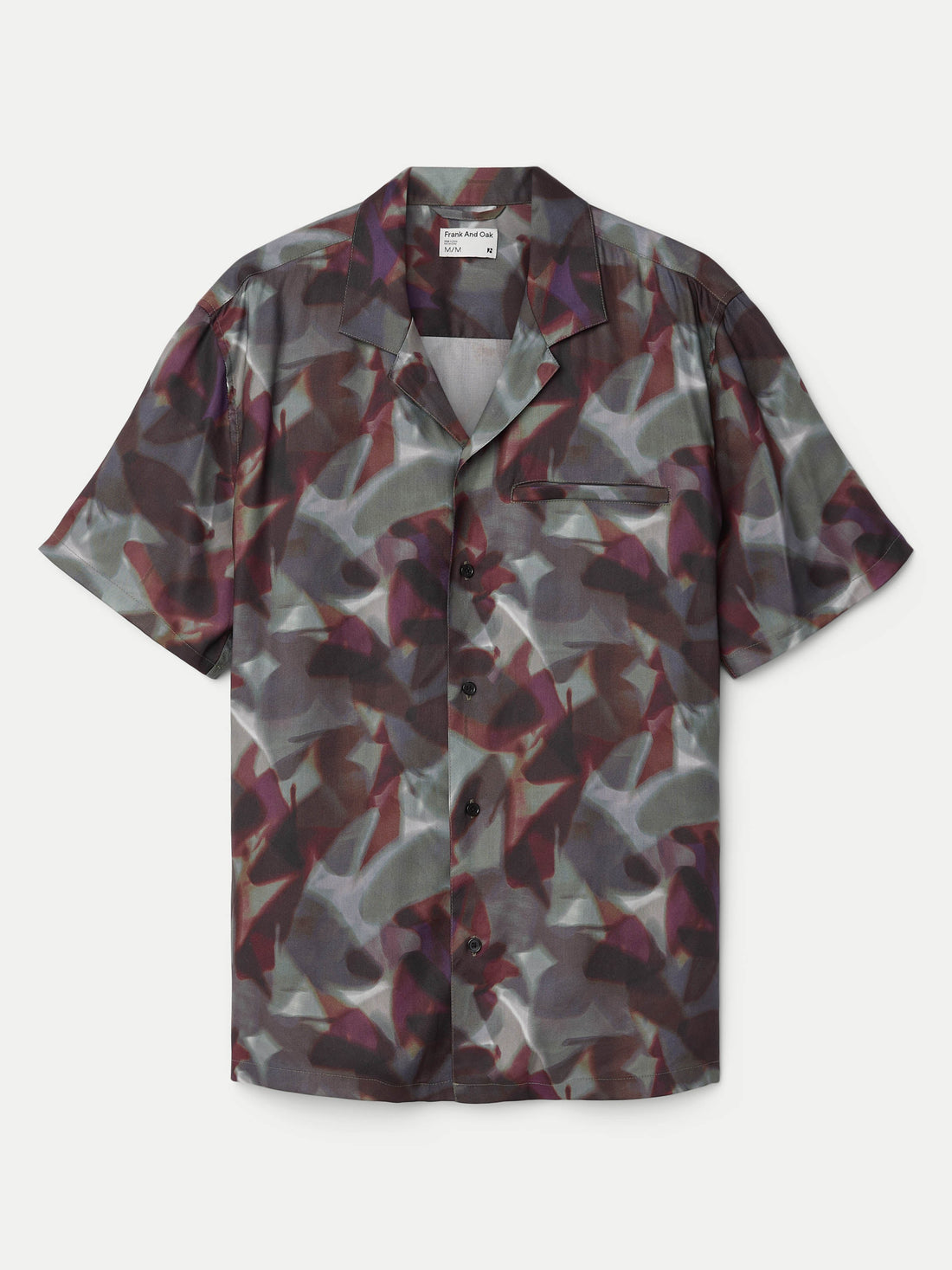 The Abstract Camp Collar Shirt in Dark Grey