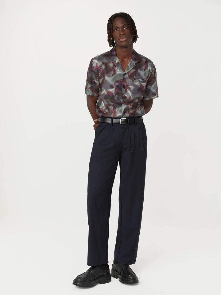The Abstract Camp Collar Shirt in Dark Grey