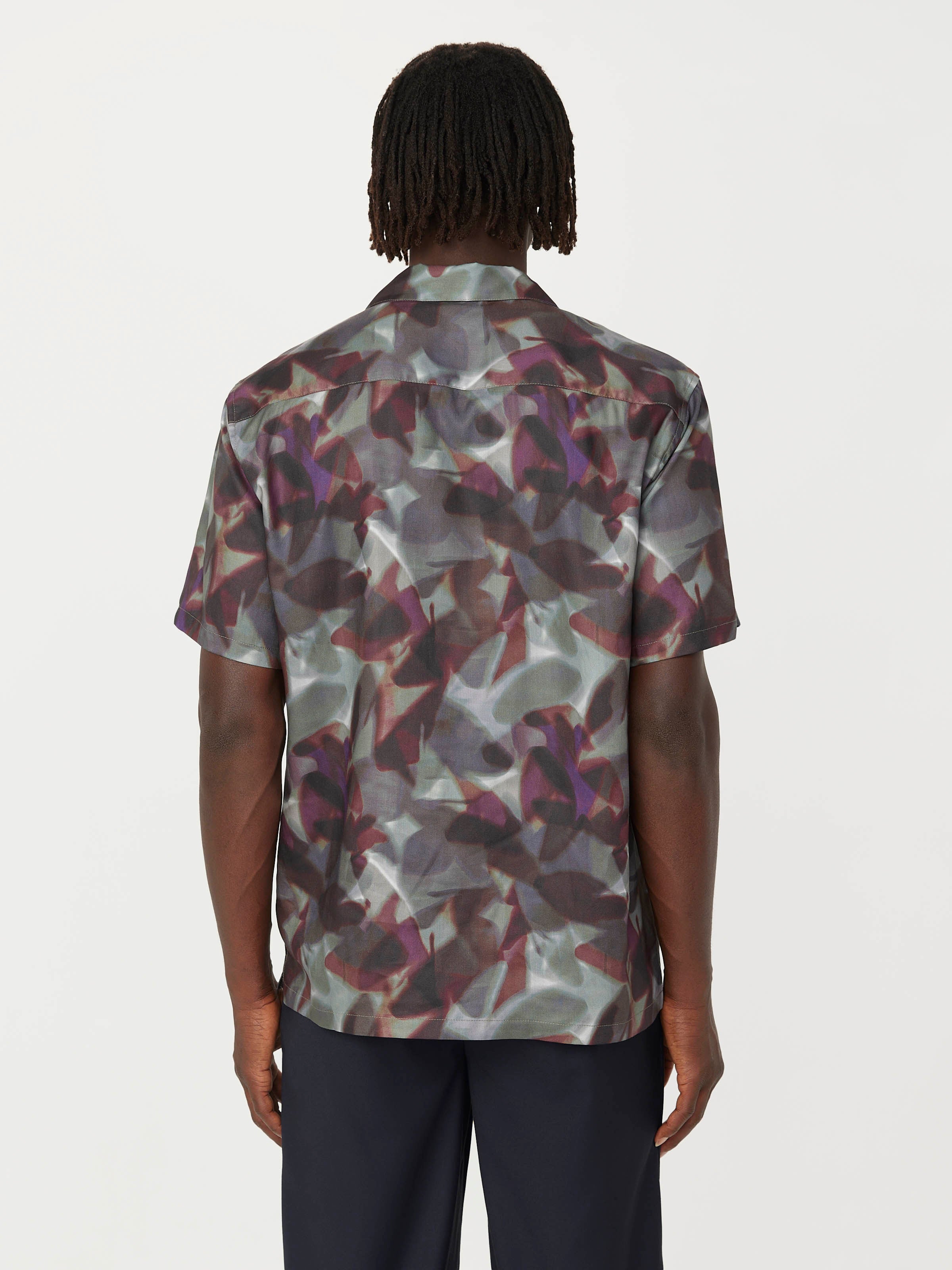 The Abstract Camp Collar Shirt in Dark Grey