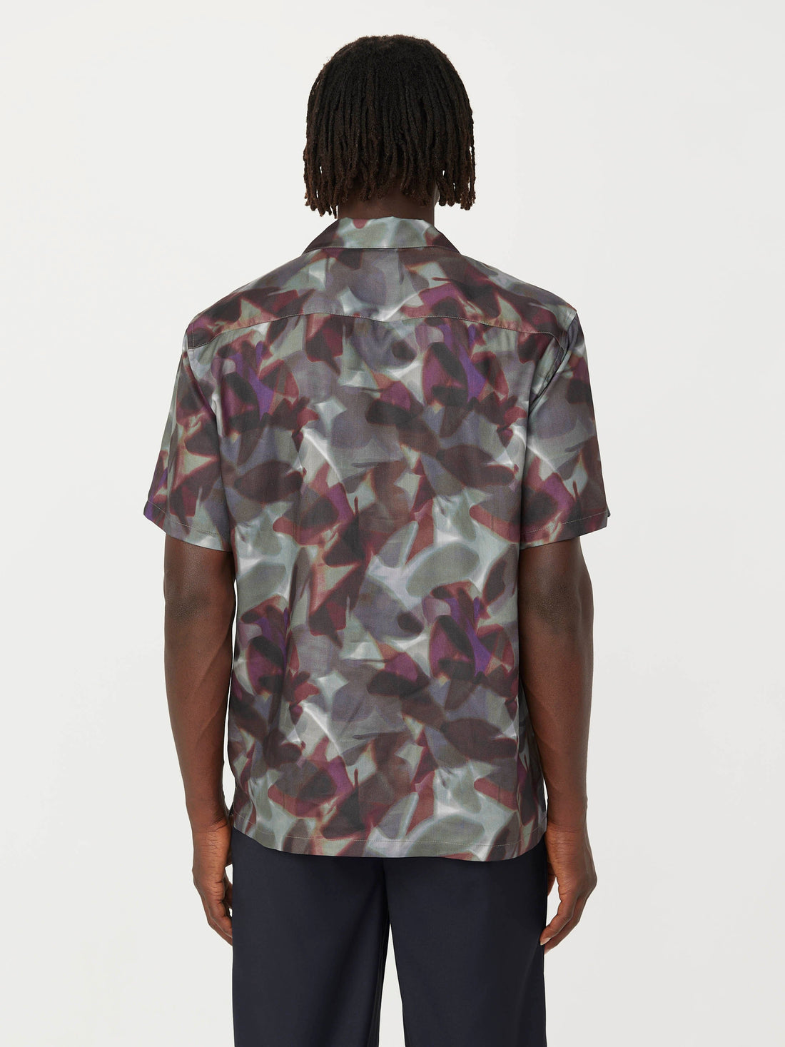 The Abstract Camp Collar Shirt in Dark Grey