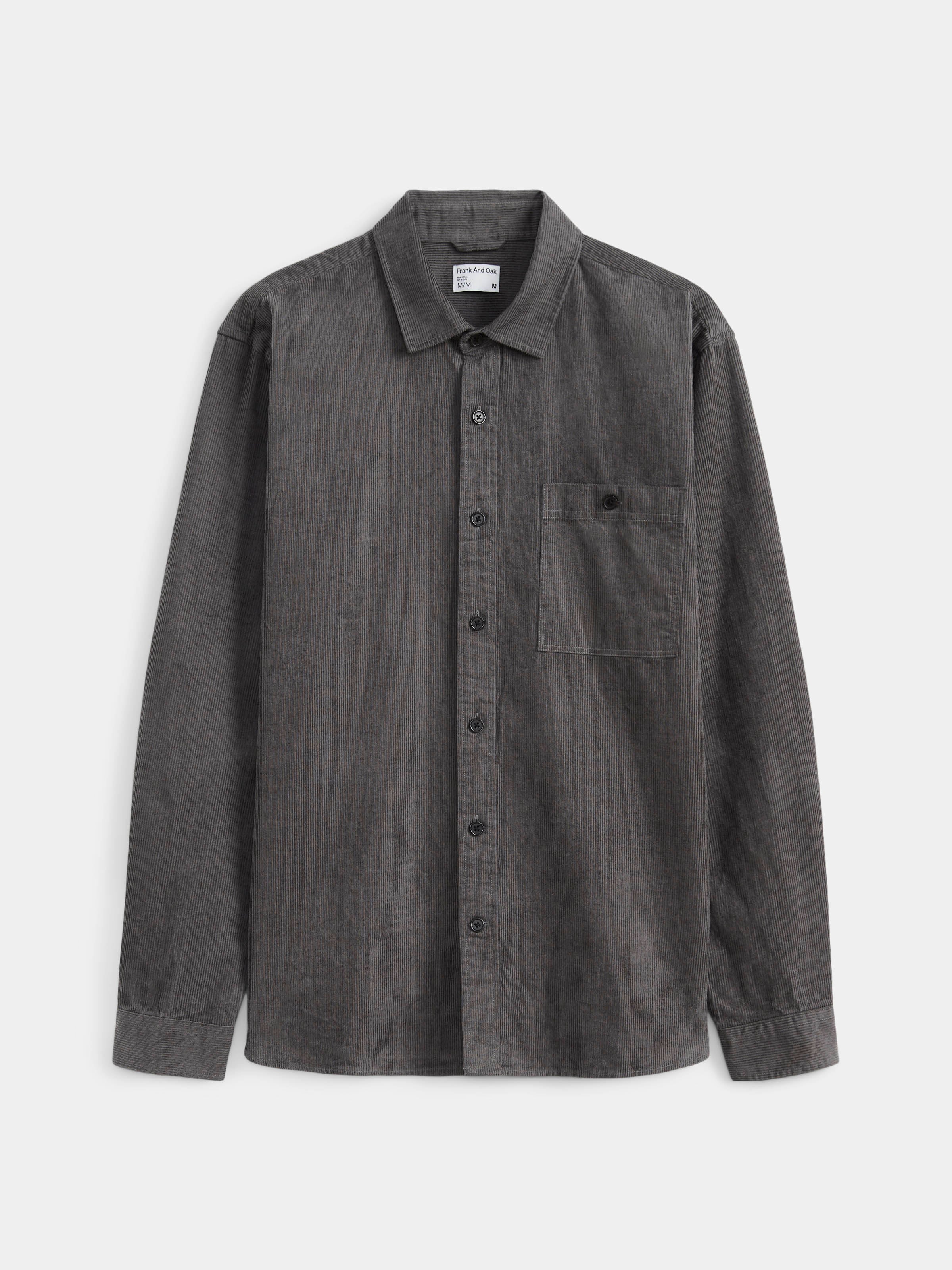 The Light Corduroy Shirt in Charcoal Grey