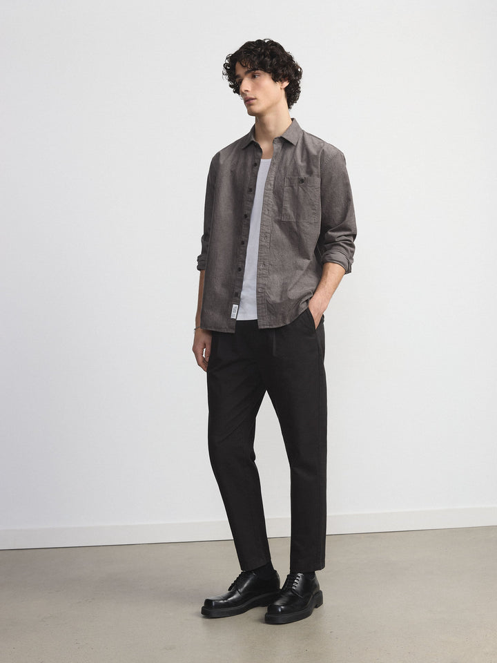 The Light Corduroy Shirt in Charcoal Grey