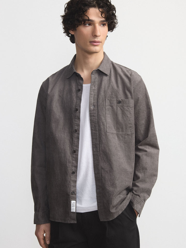 The Light Corduroy Shirt in Charcoal Grey