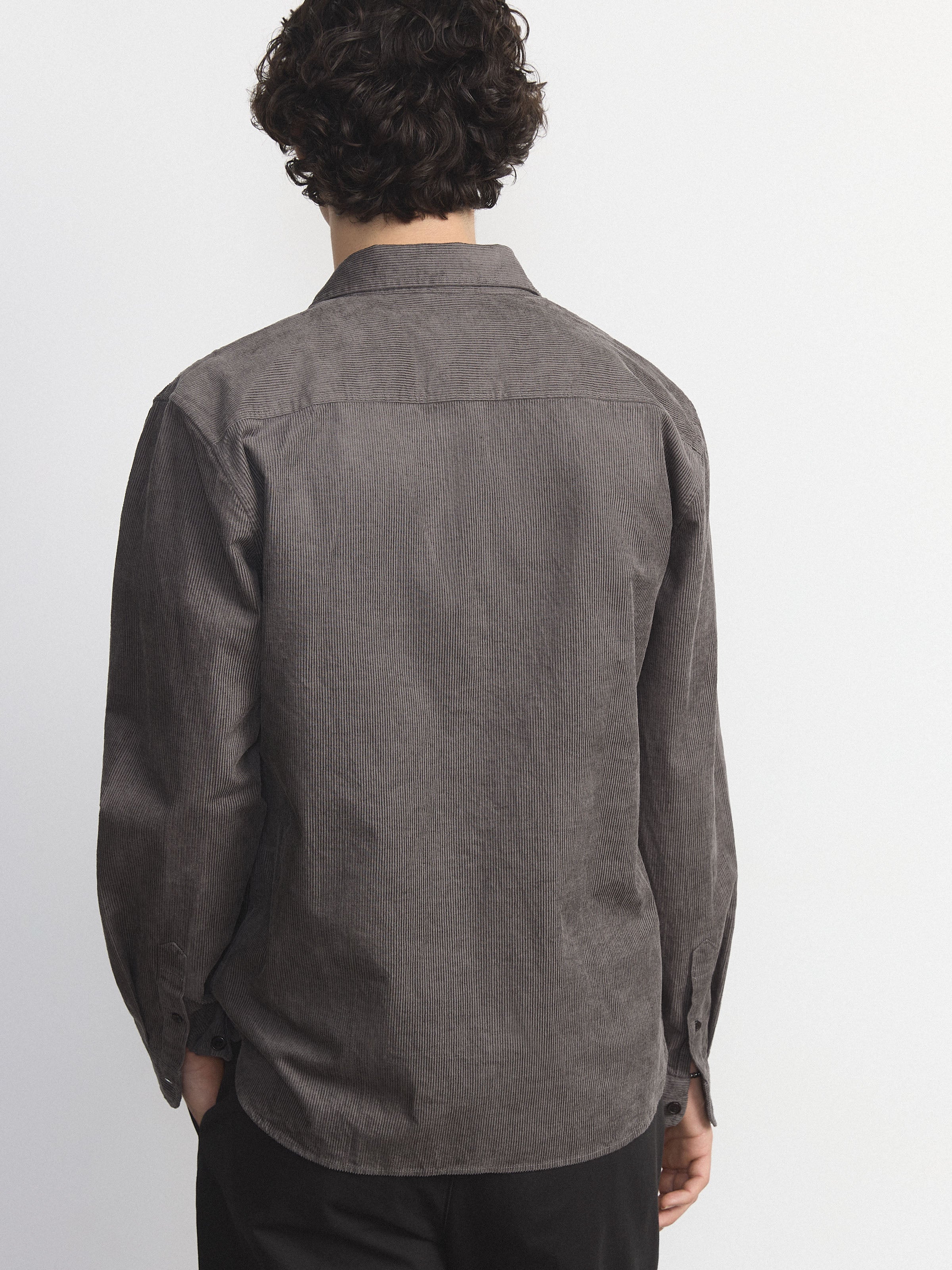 The Light Corduroy Shirt in Charcoal Grey