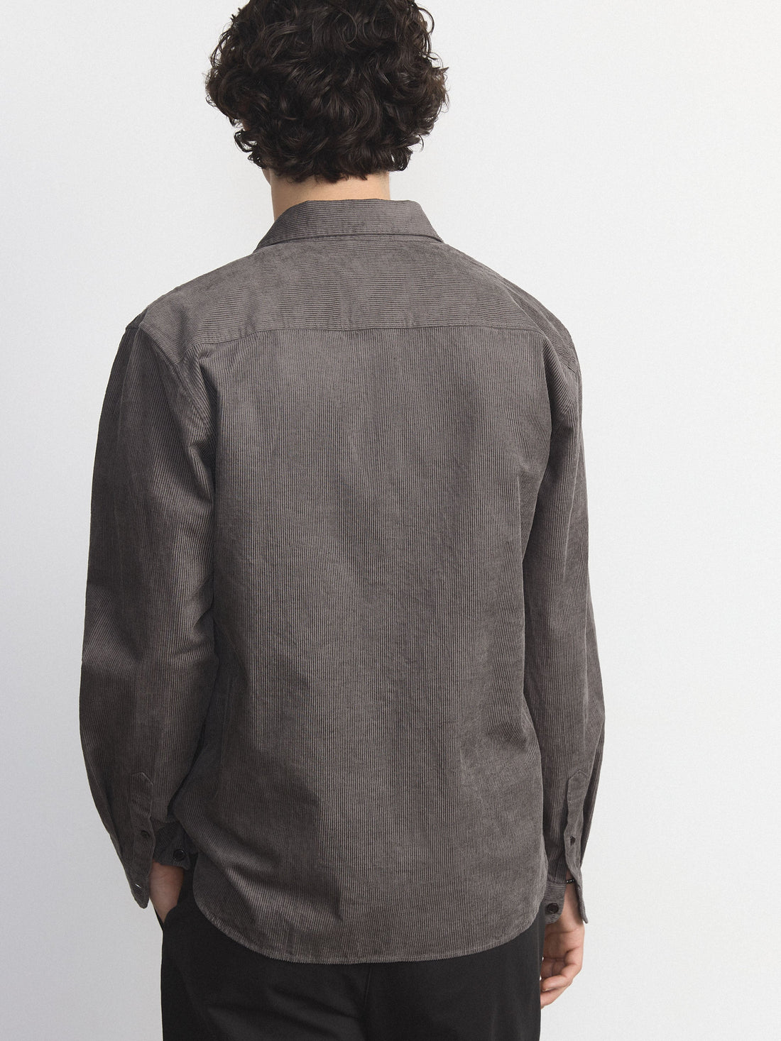 The Light Corduroy Shirt in Charcoal Grey