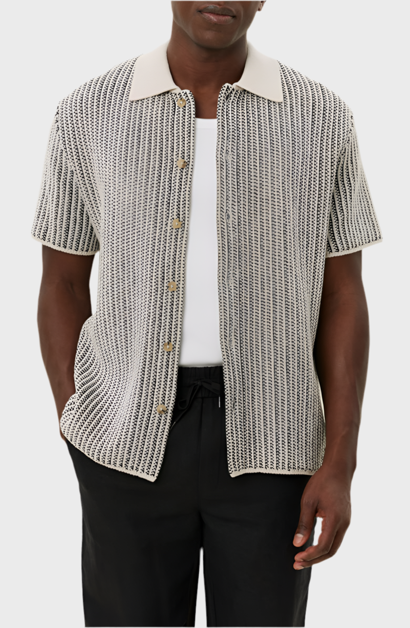 Easton Short Sleeve Button-Up Sweater