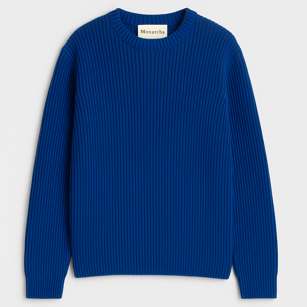 The Ribbed Sweater in Nautical Blue