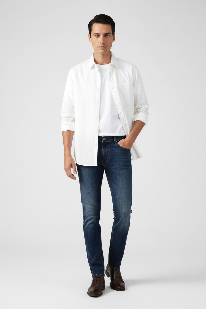 Dukeen Long-Sleeved Shirt Men's Spring White