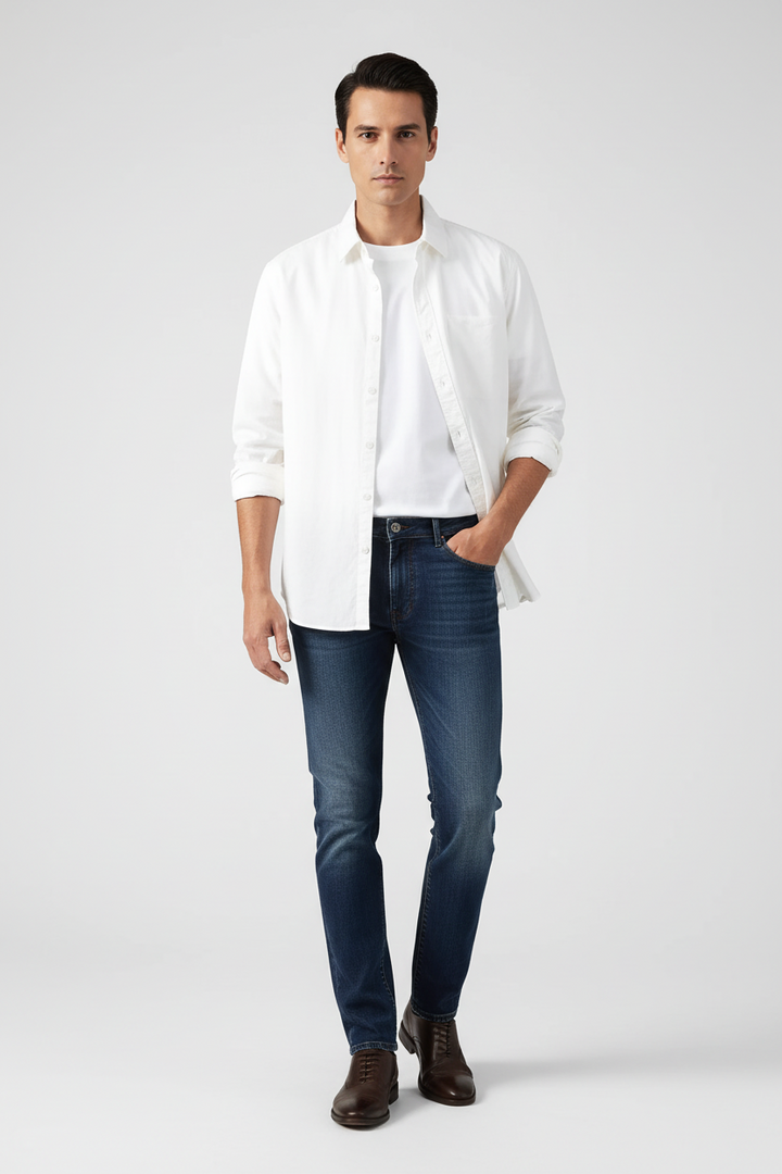 Dukeen Long-Sleeved Shirt Men's Spring White